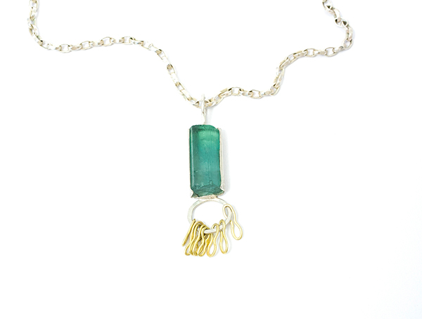 cornucopia emerald dangle pendant